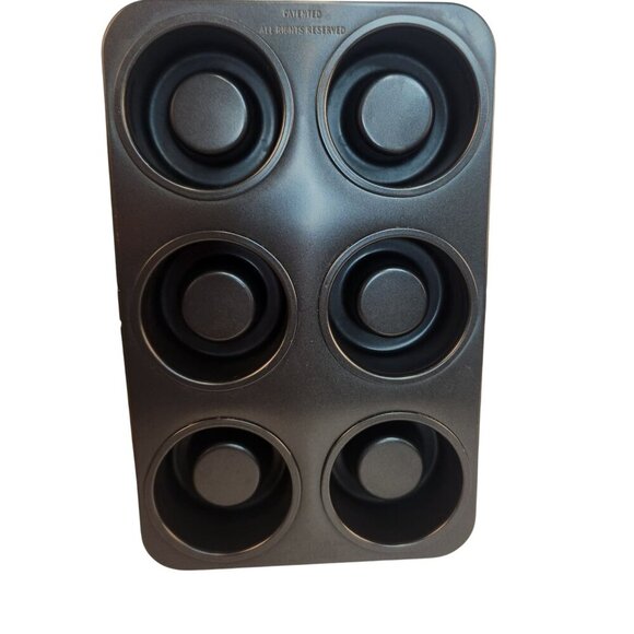 Non-Stick 6-Cavity Donut Pan For Baking  Heavy-Duty Carbon Steel For Muffins Or - Picture 2 of 6